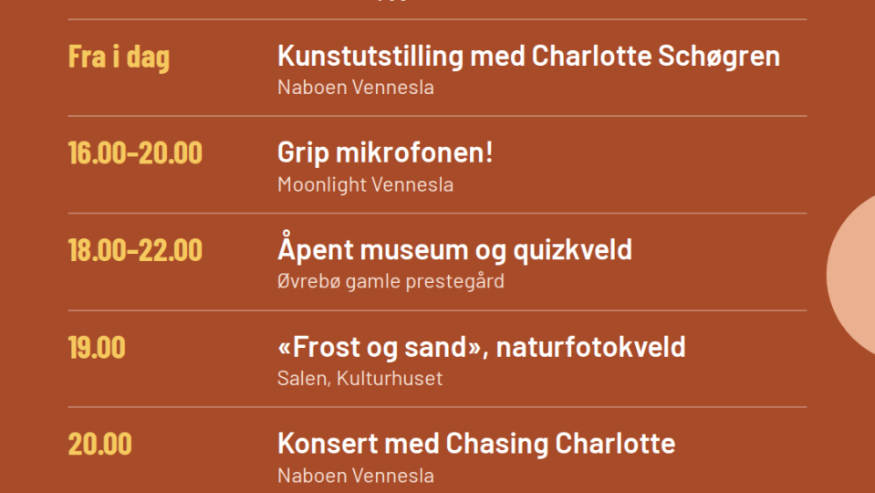 Lenke til artikkel: Torsdagens program