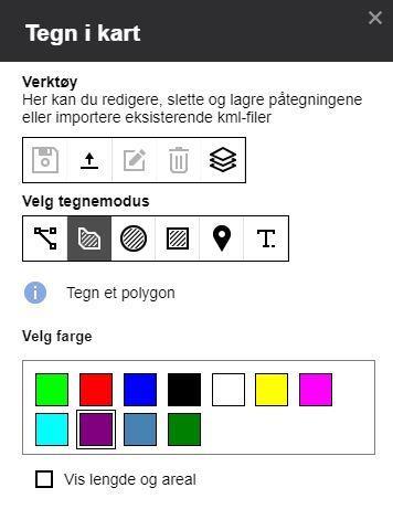 Bilde av tegneprogrammet i den digitale kartløsningen - Klikk for stort bilde