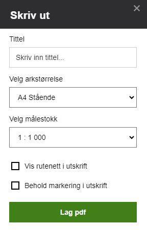 Bilde av hvordan du skriver ut fra den digitale kartløsningen - Klikk for stort bilde